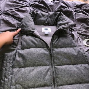 Grey Old Navy puffer vest